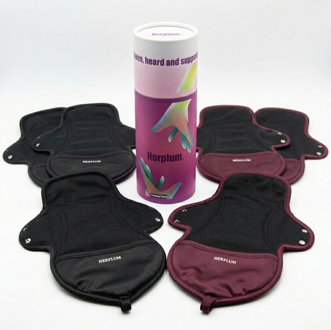 Non-Toxic Cloth Reusable Menstrual Pads, OEKO-TEX - Plumbunch (Set of 6 pads)